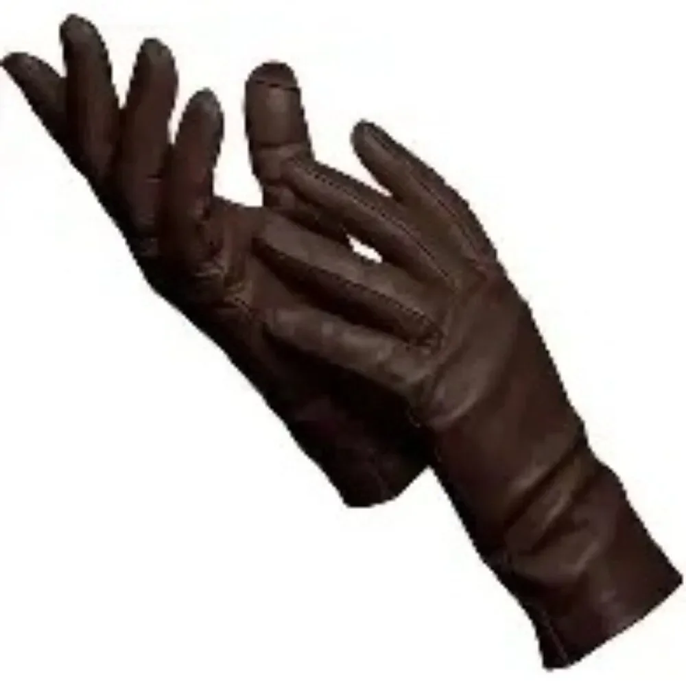 Fownes Women’s Brown Leather Gloves with Cashmere Lining Size 7.5